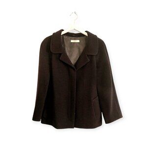 Prada Wool Blend Swing Coat Jacket IT44 Burgundy Brown Made in Italy